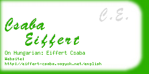 csaba eiffert business card